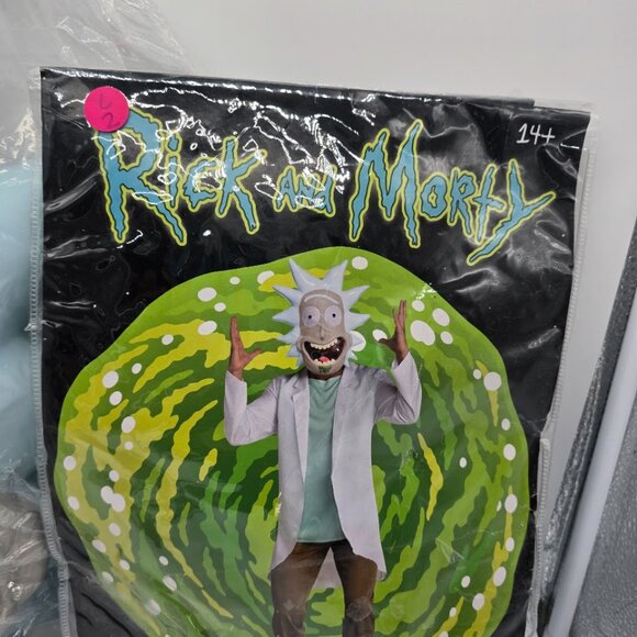 Rick and Morty Rick Sanchez Costume Adult Small Mask Lab Coat Adult Swim TV - Picture 5 of 11